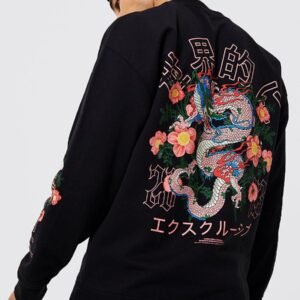 DRAGON FLORAL GRAPHIC SWEATSHIRT