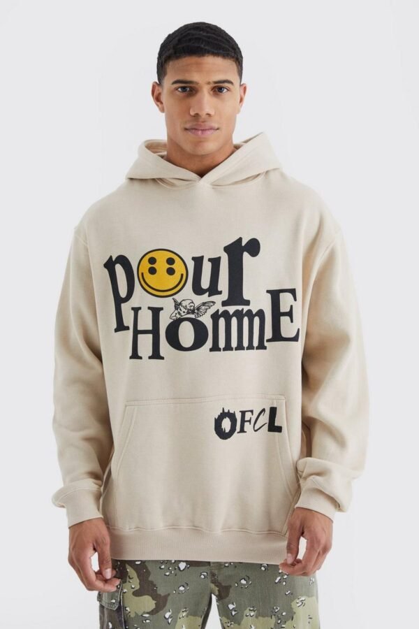 OVERSIZED HOMME GRAPHIC HOODIE