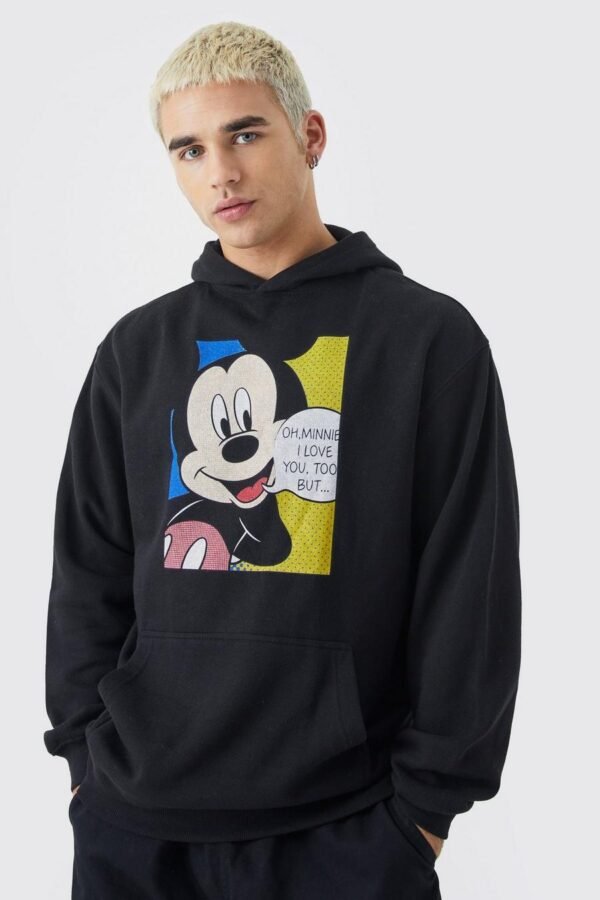 OVERSIZED MICKEY MOUSE LOVE LICENSE HOODIE