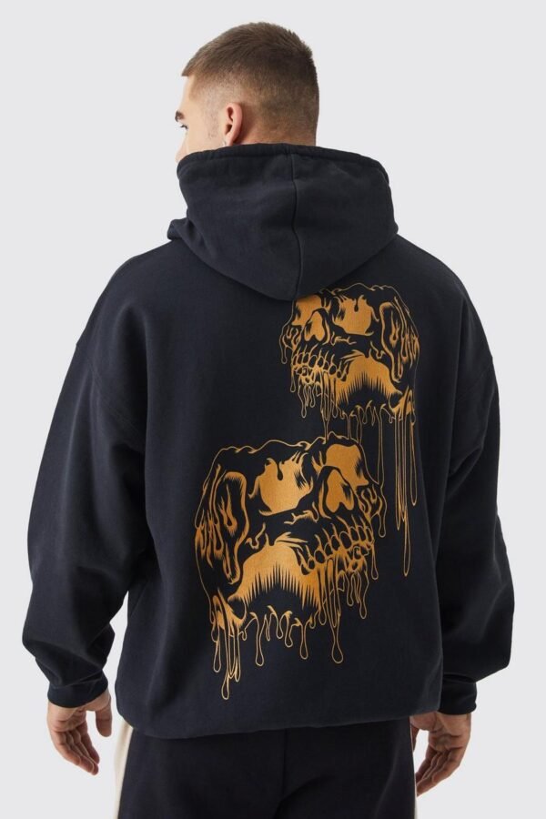 OVERSIZED SKULL DRIP GRAPHIC HOODIE