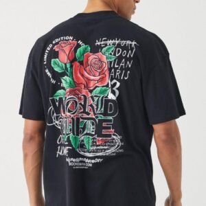 WORLDWIDE ROSE GRAPHIC T-SHIRT